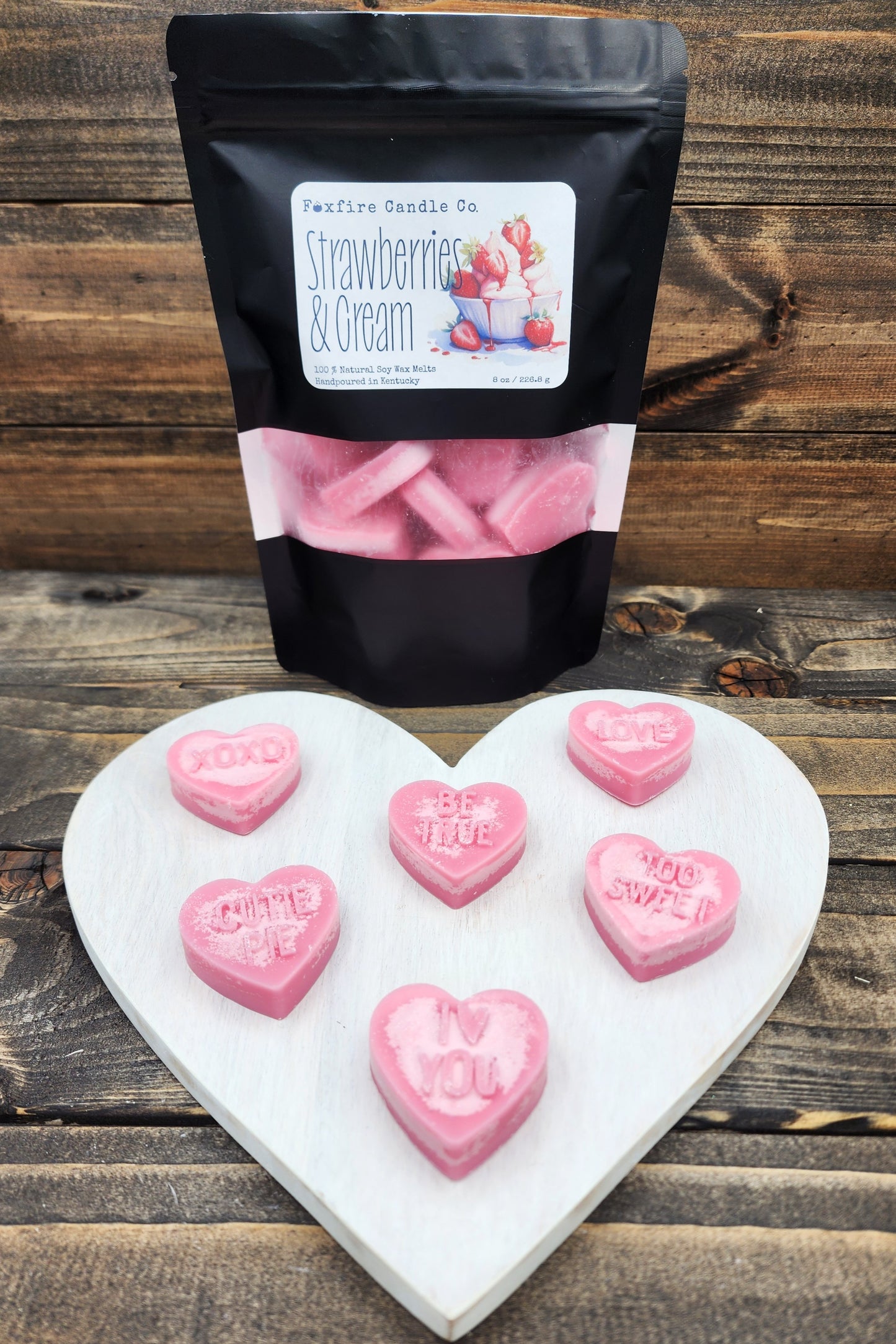 Strawberries & Cream Conversation Hearts Wax Melts 🍓