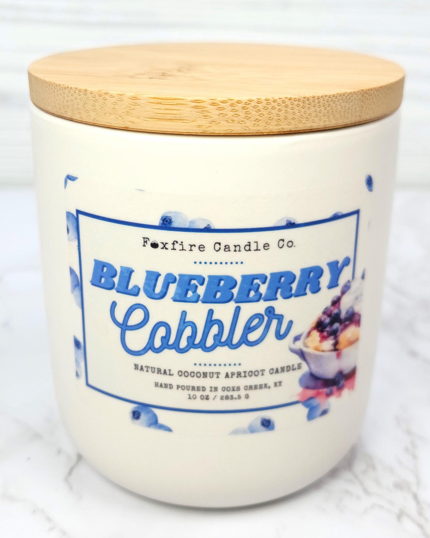 Blueberry Cobbler 10 oz White Candle 🫐