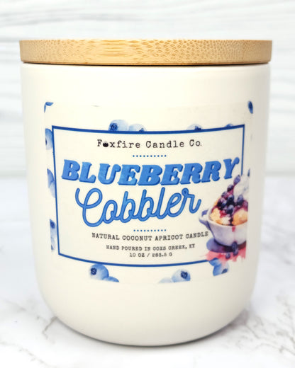 Blueberry Cobbler 10 oz White Candle 🫐