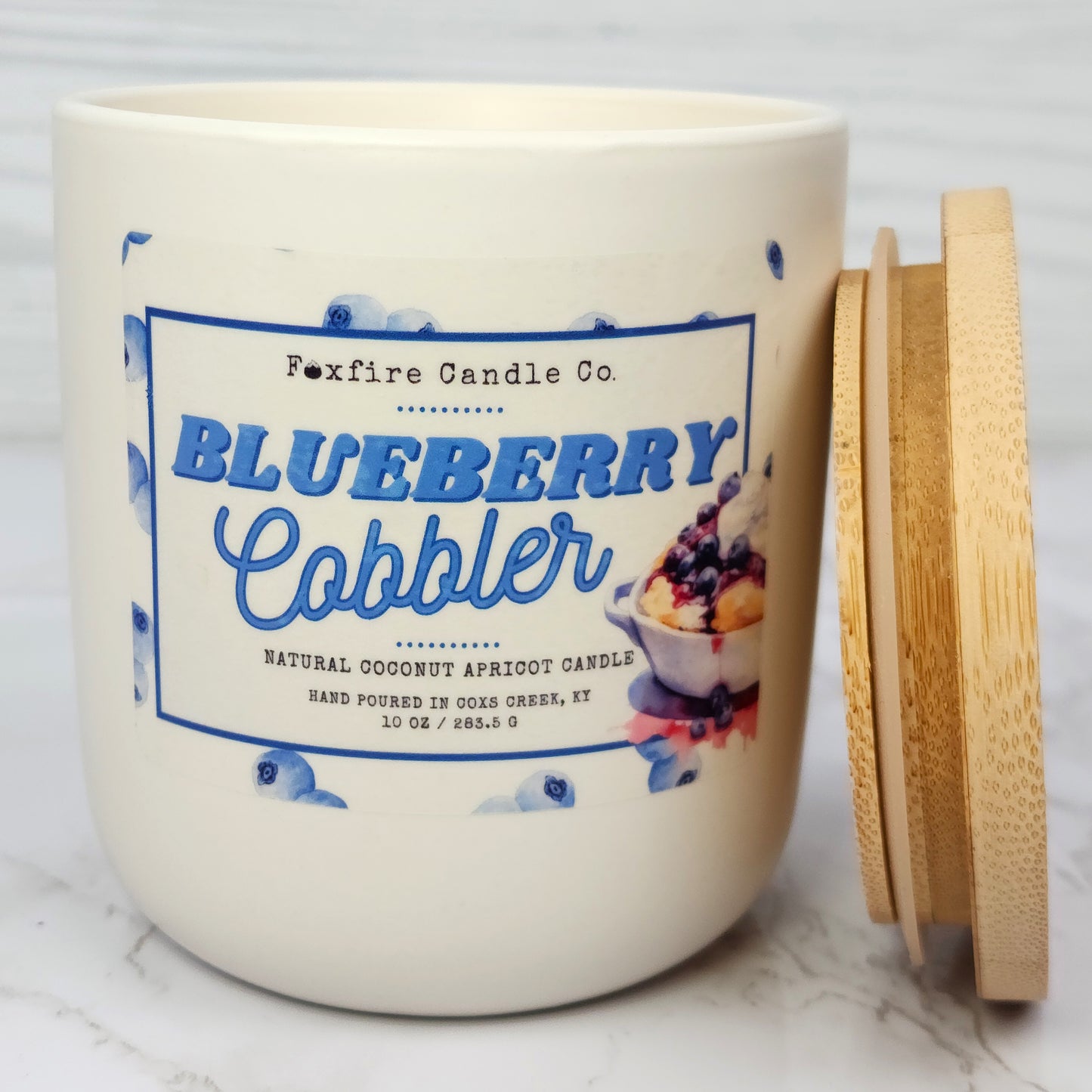 Blueberry Cobbler 10 oz White Candle 🫐