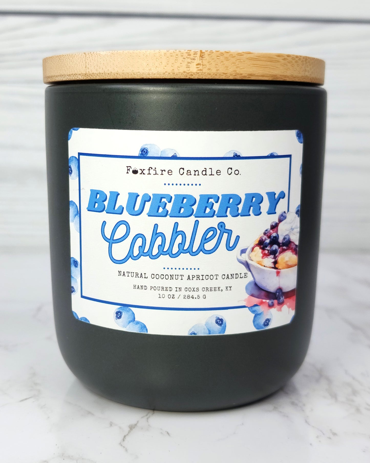 Blueberry Cobbler 10 oz Gray Candle 🫐