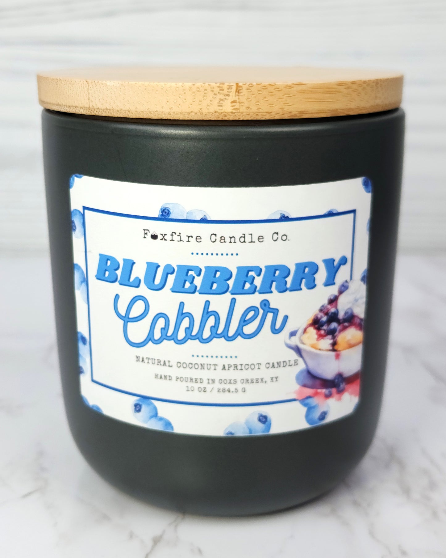 Blueberry Cobbler 10 oz Gray Candle 🫐