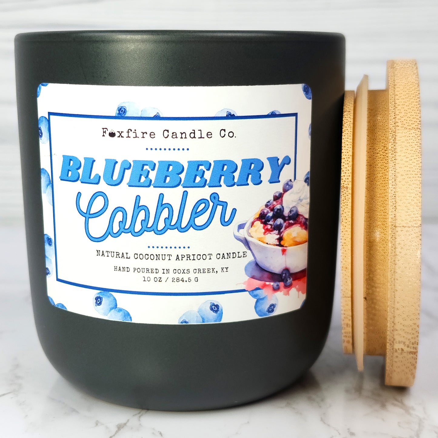 Blueberry Cobbler 10 oz Gray Candle 🫐